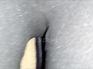 Oma in leggings und Arsch gefickt